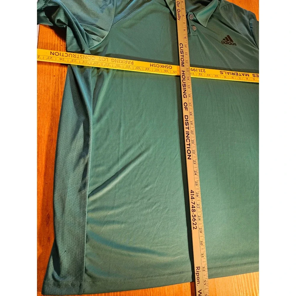 Adidas Primegreen Aeroready Mens 2XL Teal Blue Short Sleeve Golf Polo Shirt